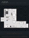One Bedroom One Bath Whitten 2 Floor Plan One Bedroom One Bath Whitten 2 floor plan at Arya Peachtree, Atlanta, GA, 30309
